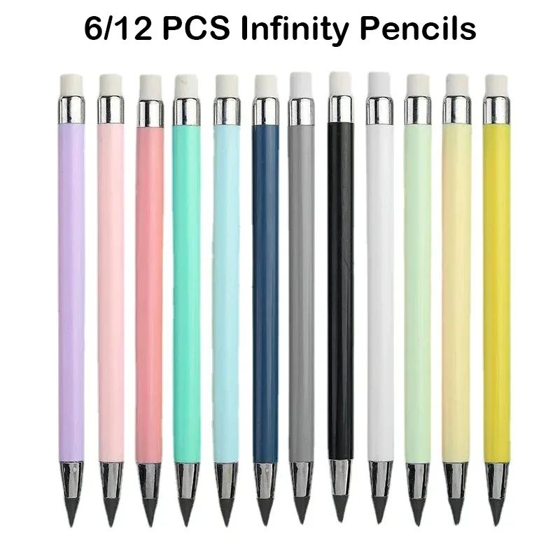 6/12 PCS Eternal Pencil Lead Core Wear Resistant Not Easy To Break Pencils Replaceable Pen Office School Supplies Stationery