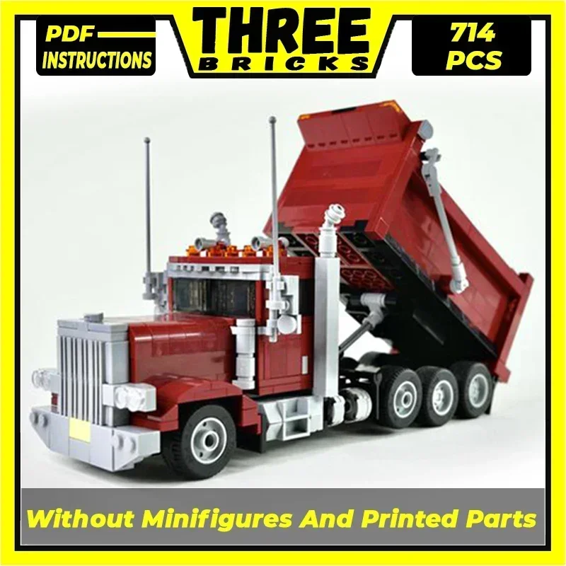 

City Vehicle Model Moc Building Bricks 1776 389 Tri-axle Dump Truck Technology Blocks Gifts Christmas Toys DIY Sets Assembly