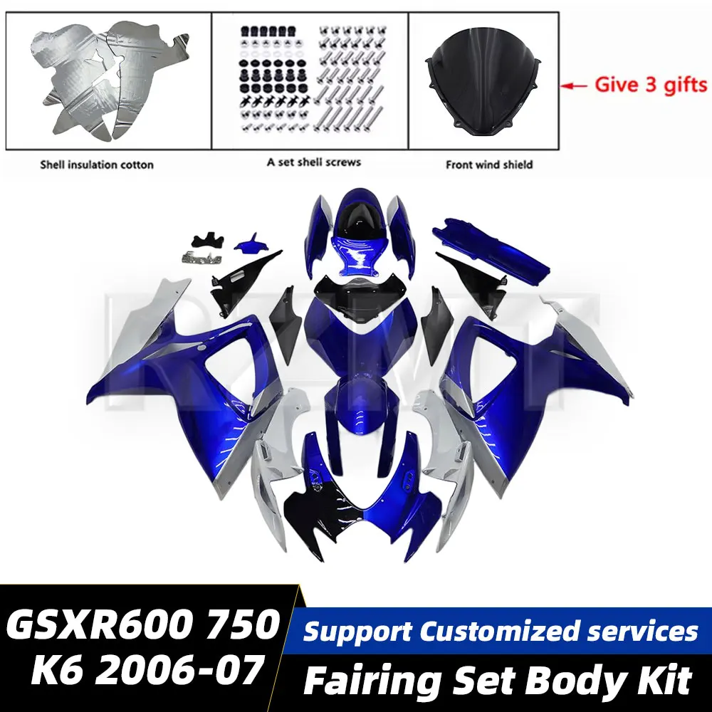 For Suzuki GSX-R600 R750 2006-2007 K6 Motorcycle Fairing Set Body Kit Plastic Accessories Shell Injection Bodywork GSX R600 R750