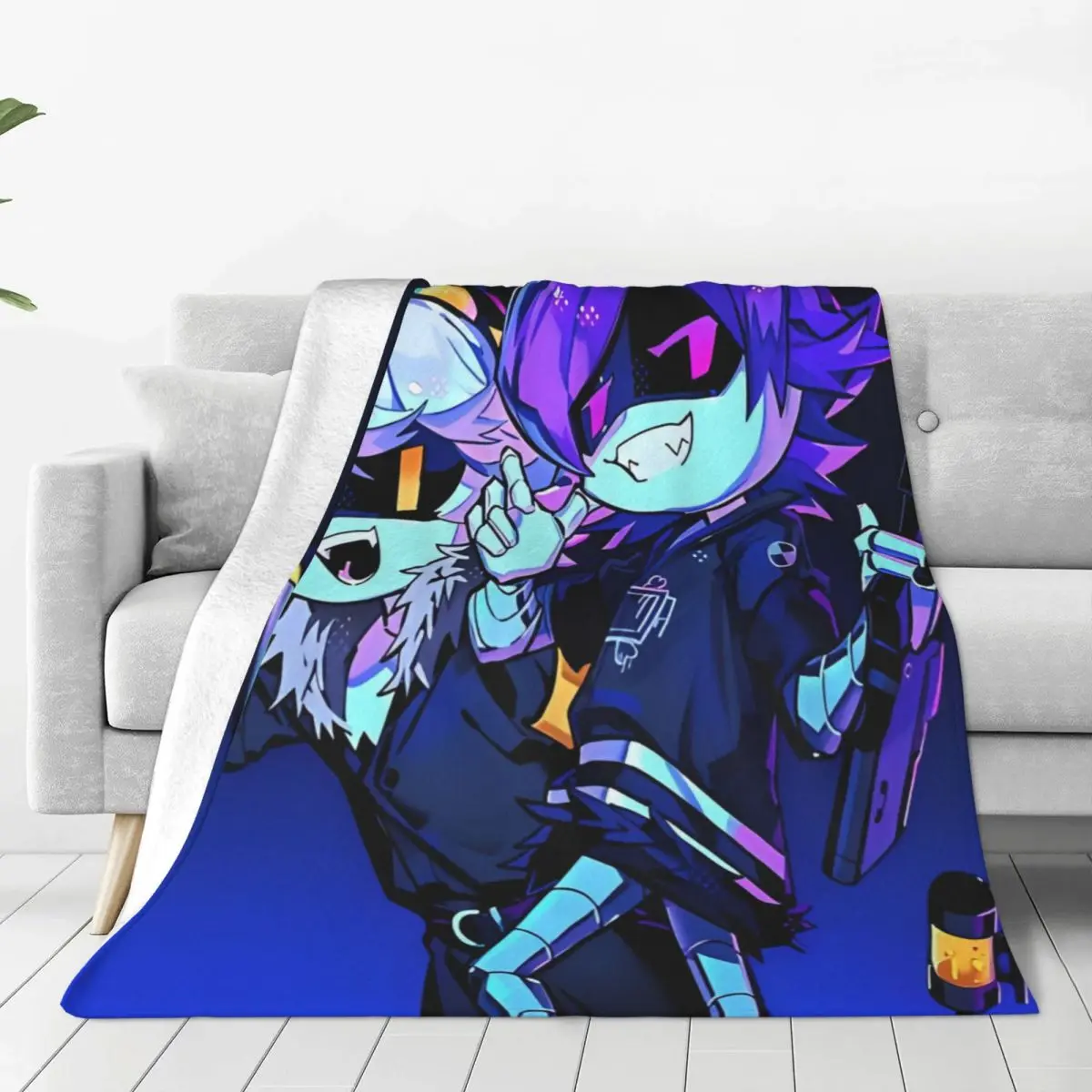 Soft Blanket Travel Office Robot Murder Drones V Uzi Throw Blanket Flannel Bedspread For Bedroom Comfortable Sofa Bed Cover