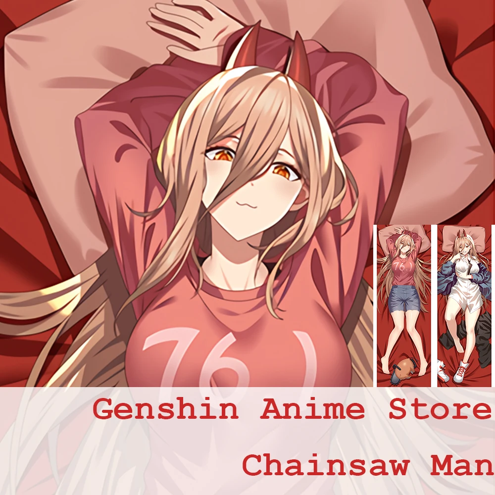 เคสหมอนกอดลายอนิเมะเรื่อง Pilowcase Chainsaw Man Power Game dakimakura ฝาครอบโอตาคุ kado pacar Waifu การตกแต่งบ้าน