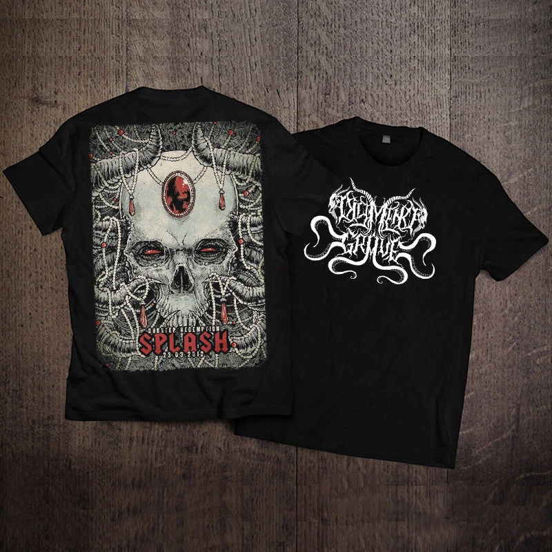 Europe and The United States High Street Retro Trend Ins Female Dark Skull Print Short Sleeve T-shirt Cotton Trend