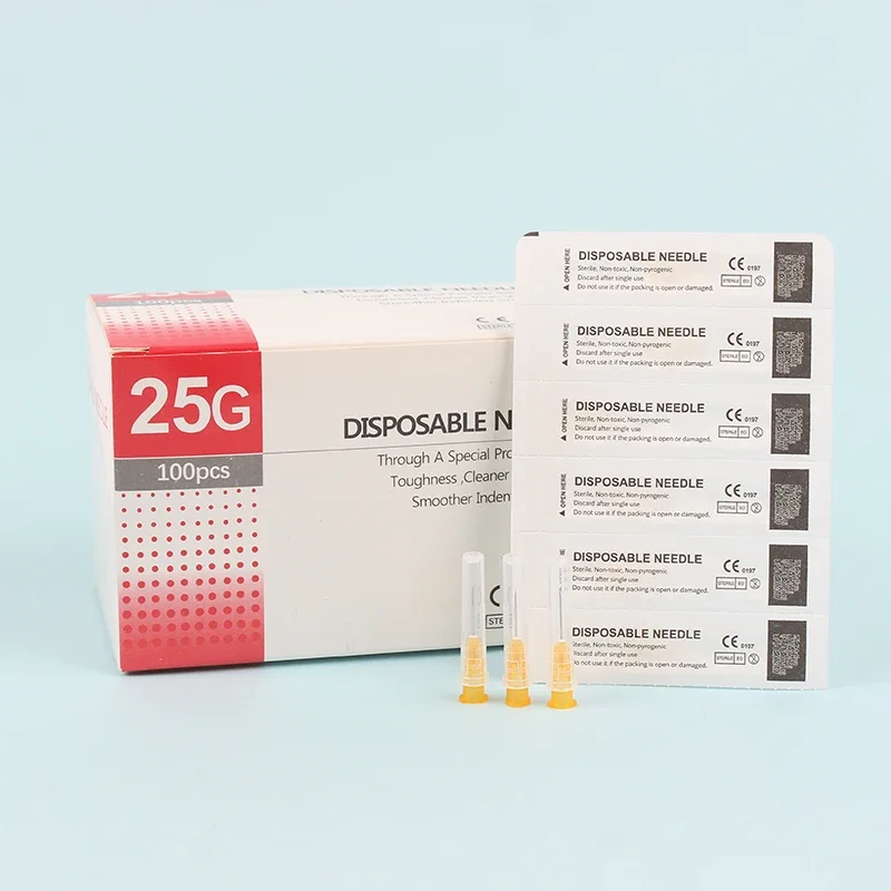 

Набор из 100 ультратонких безболезненных игл-шприцев 4/13/25 мм, 30G 4 мм, 30G 13 мм, 25 мм для косметических процедур