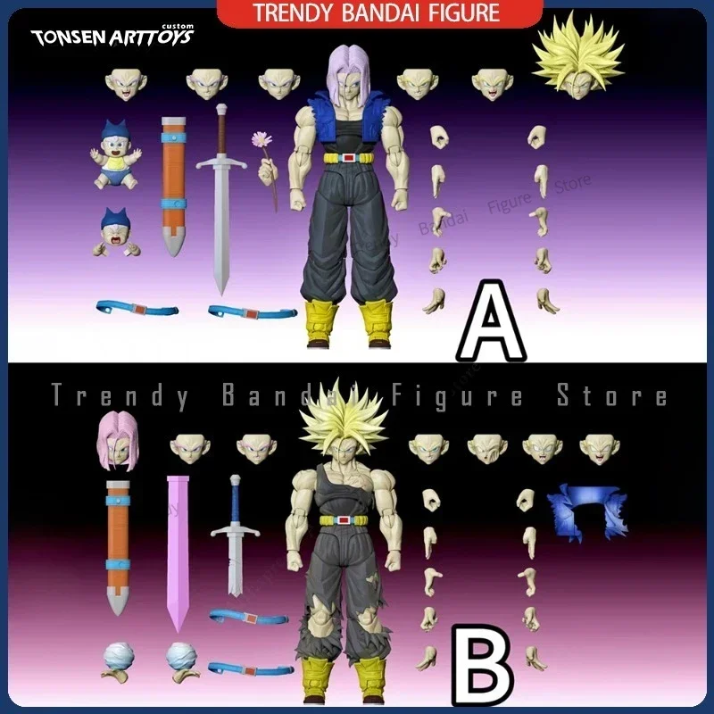 Tonsenarttoys Dragon Ball Z SHF Super Saiyan 06A/06B Trunks Battle Damaged Ver Custom Accessories Action Figure Anime Toys