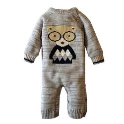 Thicken Romper Newborn Baby Boys Romper Jumpsuit Toddler Infant Warm Clothing Baby Knitted Jumpsuit Baby Winter Clothes