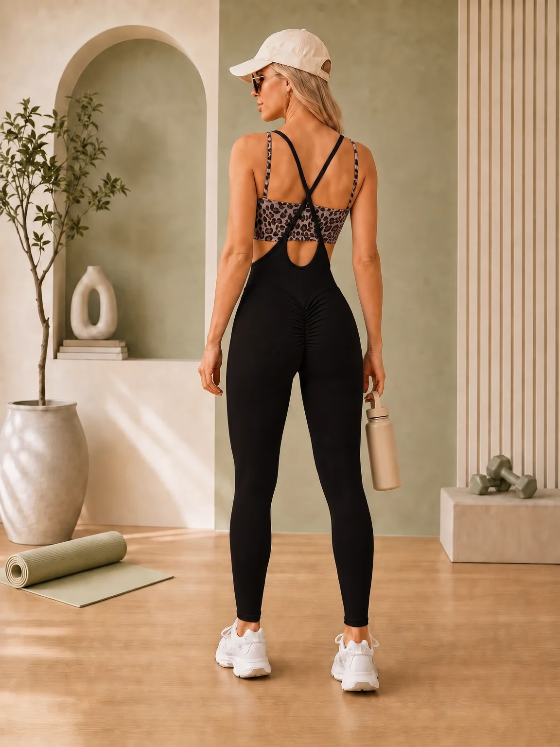 Women's Yoga Jumpsuit Vela Open-Back — High Waist