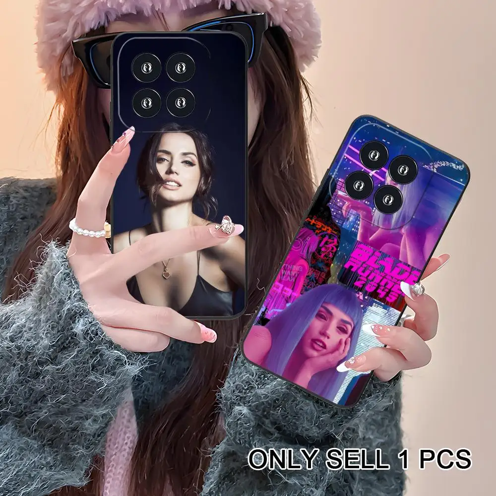 Funda de Teléfono Móvil de TPU Mate con Diseño de Ana de Armas para Xiaomi 15 14 13 12 Mi 11 T Ultra Lite Pro S X 5G, Cubierta con Impresión Colorida