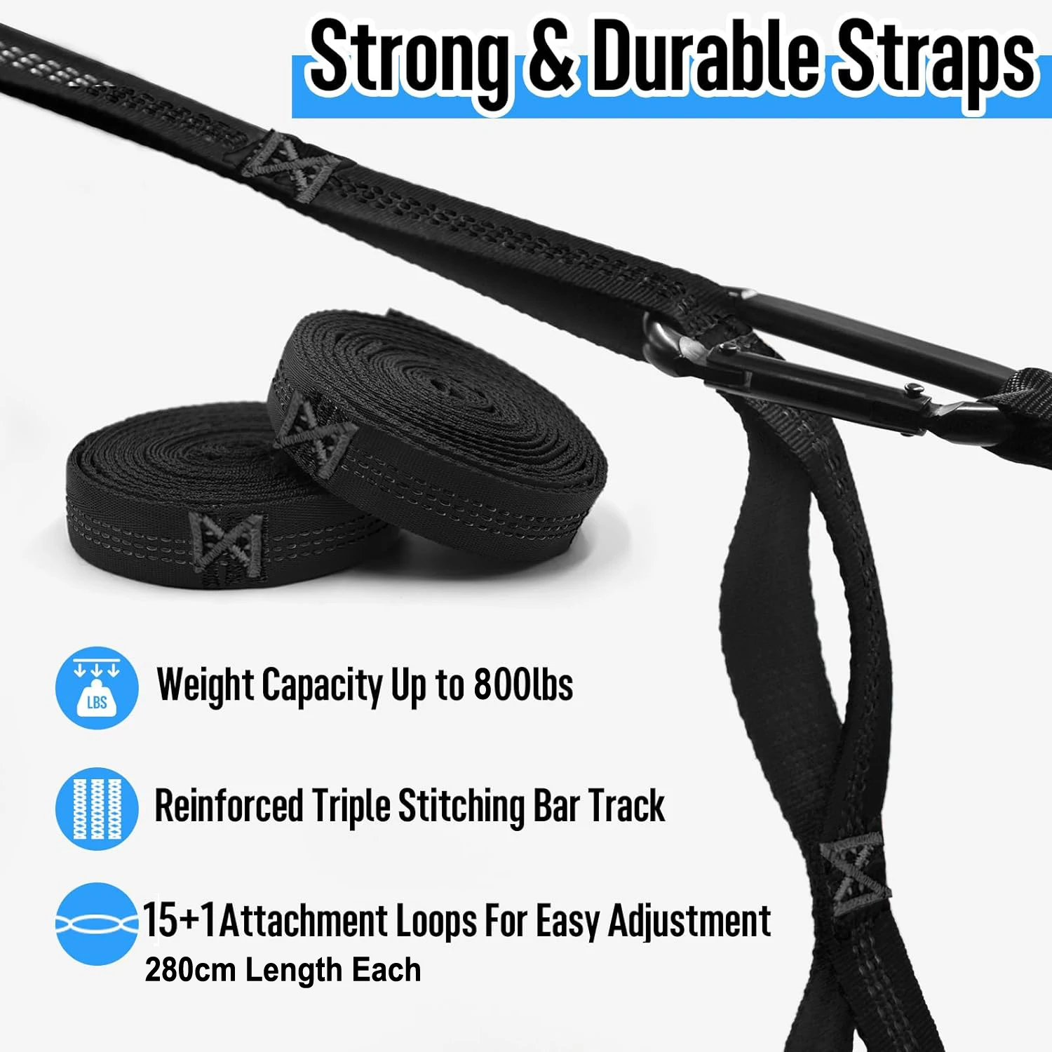 280cm length Hammock Straps & Belts Hanging Hammock Belt Hamaca Hamak for Camping,Traveling,Portable Hanging Tree Rope