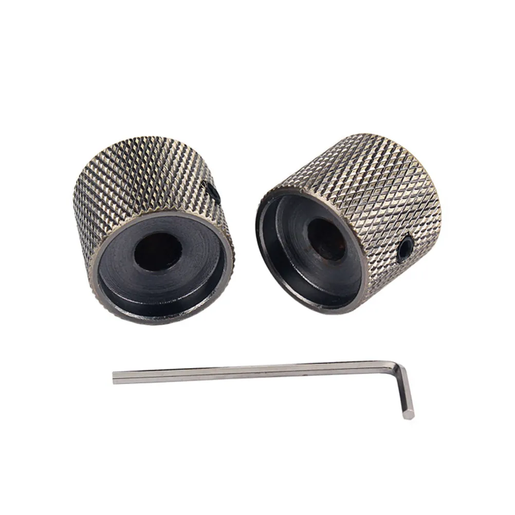 2Pcs Bronze Guitar Knob Bass Control Knob For Guitar Player Tone Pedal Coupler Caps Premium Copper Gold Plated