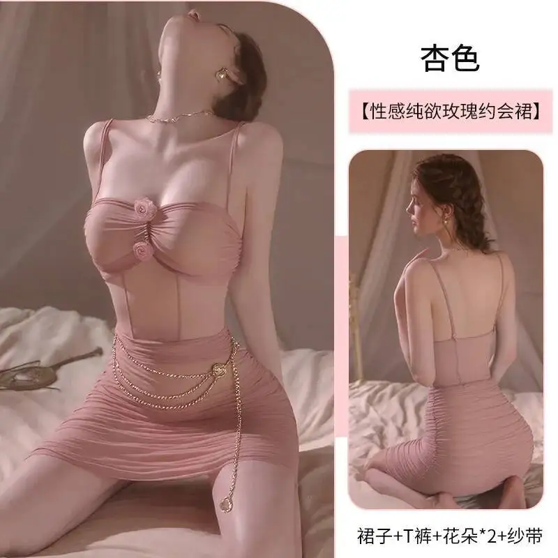 Neues sexy transparentes, plissiertes, offenes Schulterkleid, rückenfrei, tiefer V-Hosenträger, ärmellos, Wickel-Hüftkleid, elegantes, charmantes Mesh NOIT