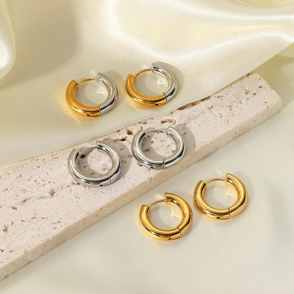Neue Kreative Edelstahl Unregelmäßige U-förmige Ohrringe Schmuck für Frauen Statement Metall Rostfrei Minimalistischer Schmuck – Detail 6