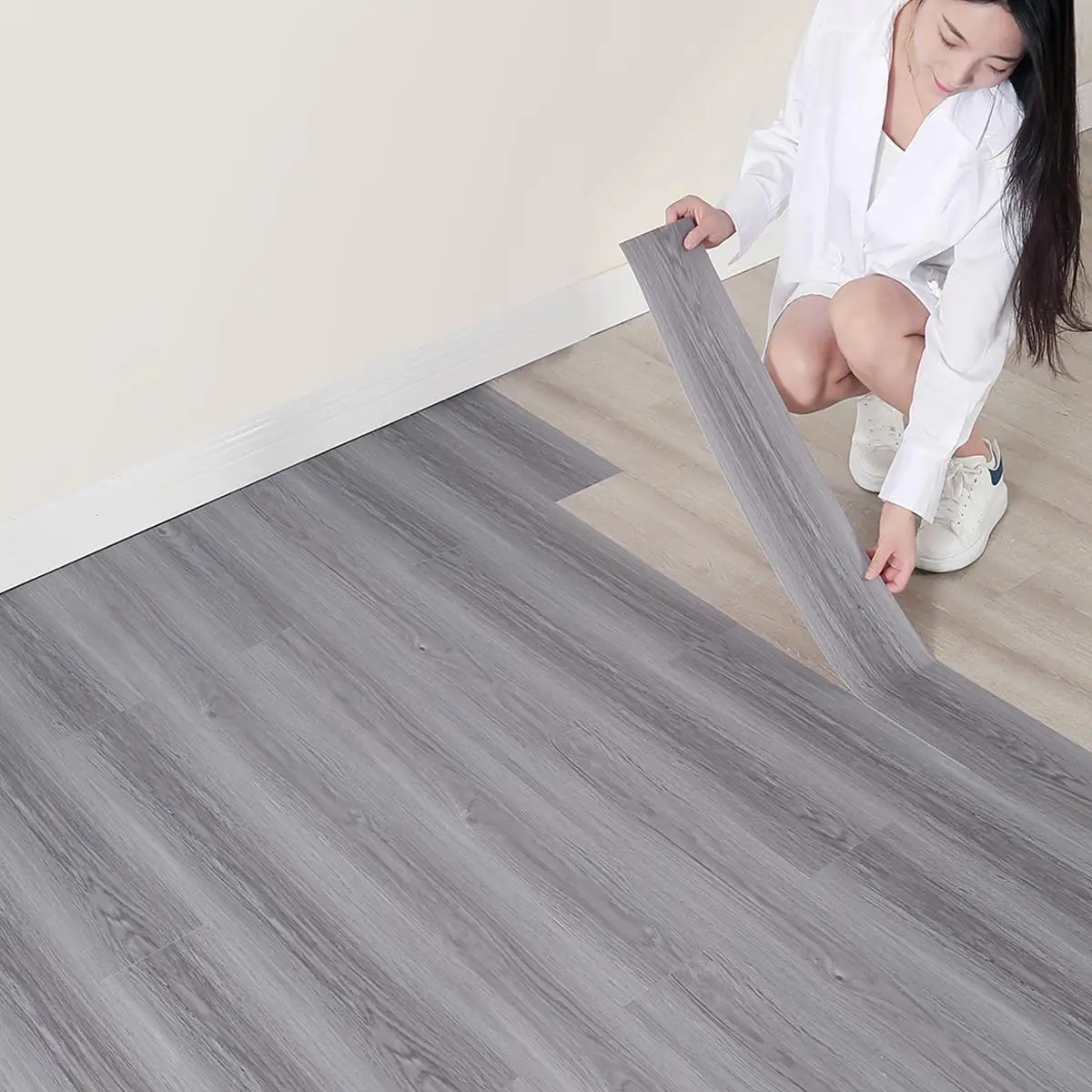 Selbst klebende Vinyl-Dielen schälen und kleben selbst klebende Holzdielen-Tapeten aufkleber