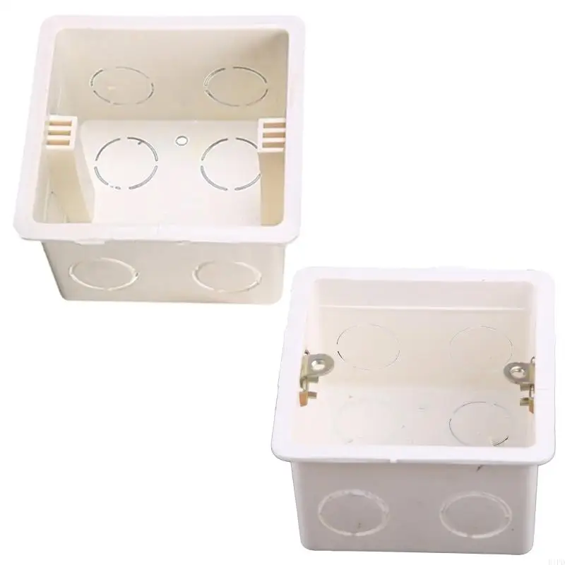 E1PD 80x80 PVC Junction Box Wall Mount Cassette For Switch Socket Base Bottom Box Electrical Box Accessories