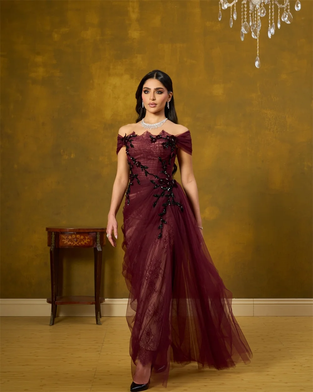 Mila-vestidos de fiesta rojos con hombros descubiertos, corte en A