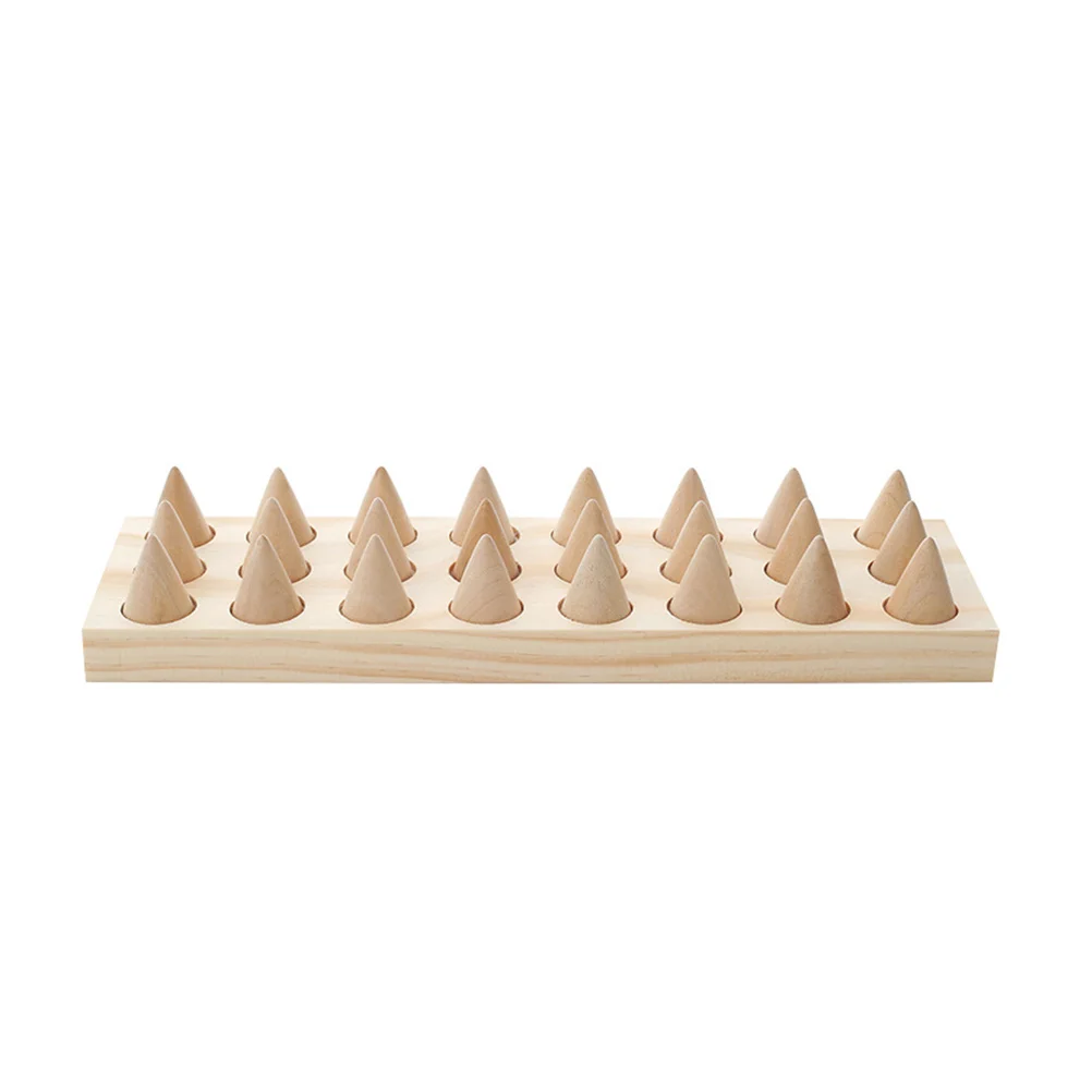 Wooden Ring Holder St for Jewelry Display Rack Simple Khaki Cone Shape Accessory ganizer Safe Material Bedroom Bathroom Decor