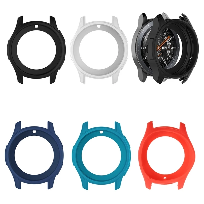 ซิลิโคนนุ่มเปลือกป้องกันกรณีกรอบสำหรับ Samsung Galaxy นาฬิกา46มม.เกียร์ S3 Frontier
