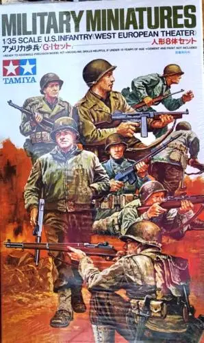TAMIYA 1/35 U.S. INFANTRY WEST EUROPE THEATER - Plastikmodellbausatz - Aluminium-Blechschild