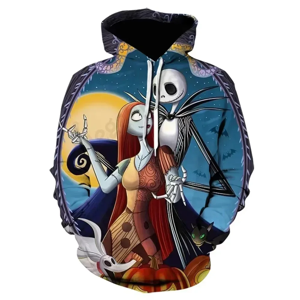 Nightmare Before Christmas Boys Hoodie Disney Hoodie 3D Print Oversized Pullover New Men's Hoodie Fashion Men's Clothing