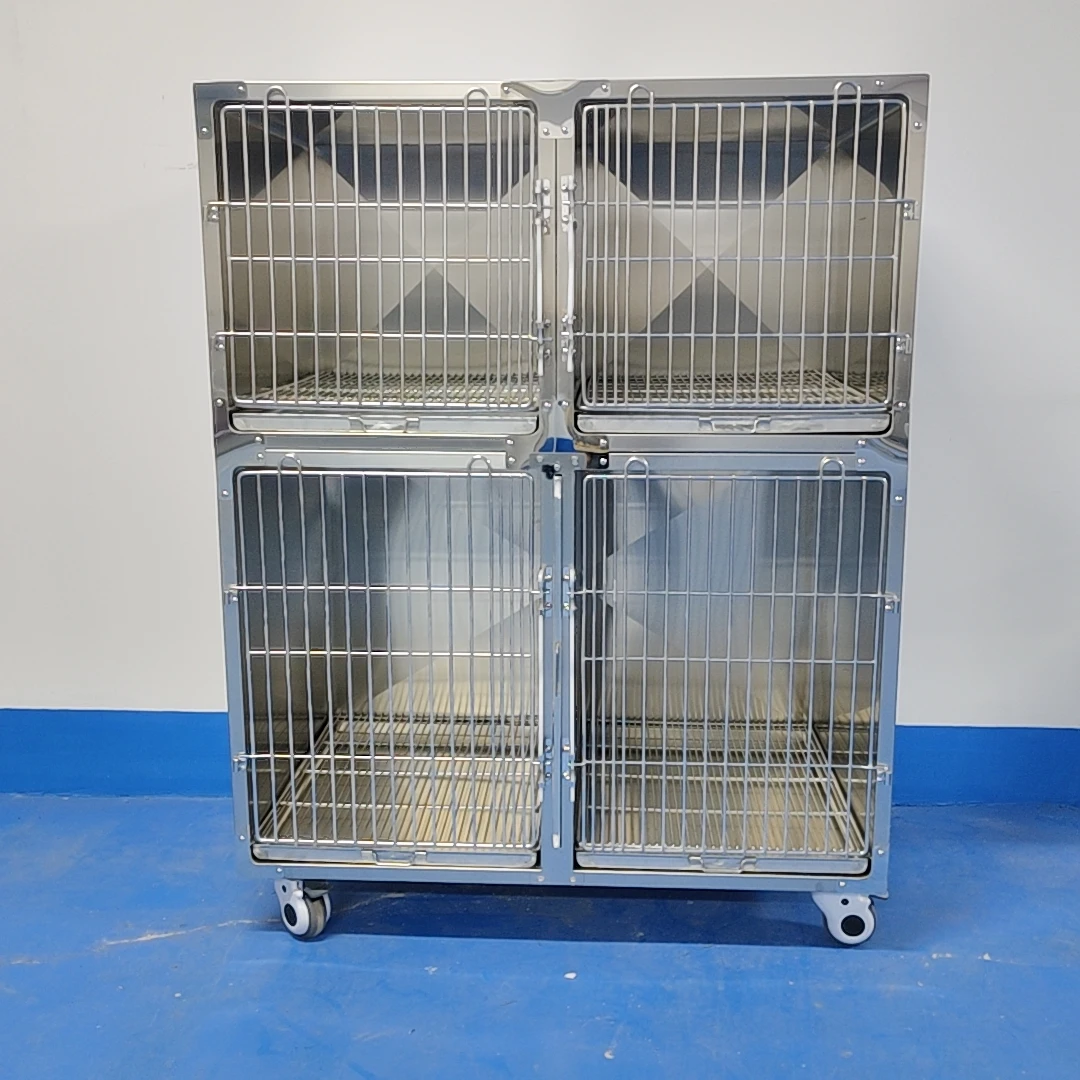 Multi-Functional Stainless Steel Pet Villa Stackable 2-Story Design Quiet & Space-Saving Simple Solid Style For Dogs Easy Setup