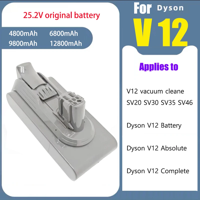 25.2V Battery for Dyson V12 SV20  Absolute Fluffy Cyclone Animal Pro Total Clean Battery Handheld Vacuum Cleaner Spare Battery