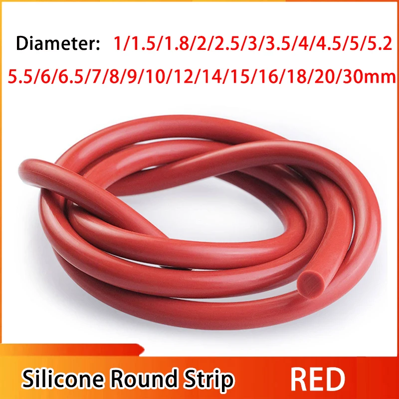 

1~5meter Diameter:1~30mm Red Solid Round Silicone Sealing Strip High Temperature Good Sealing Performance