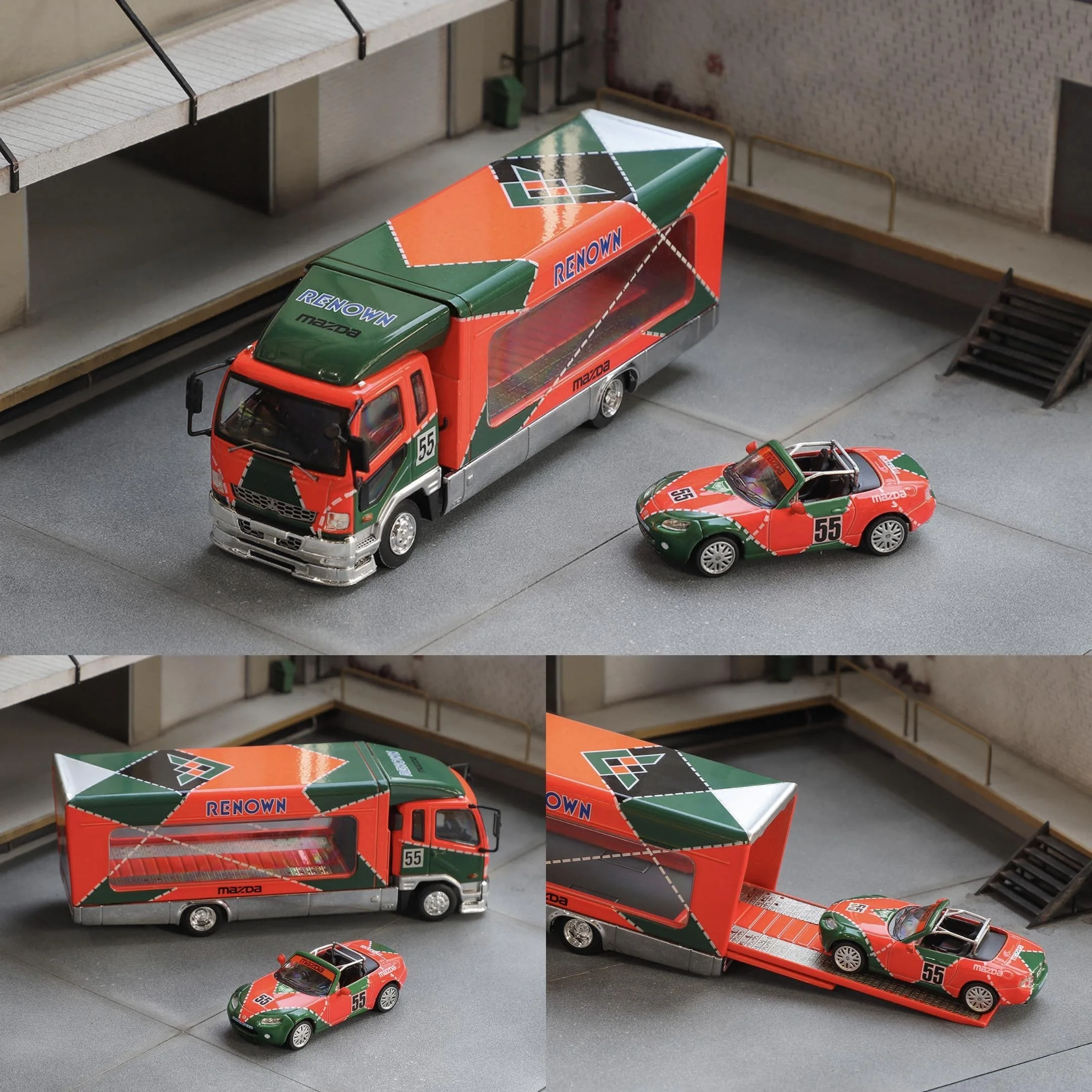 GCD&Shadow 1:64 Fuso Transportor 787B Themed Painted Alloy Trailer Set Model