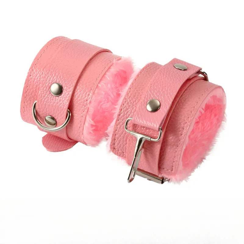 SM Plush Handcuffs Flirting Binding Adult Sex Toys Couple Bondage Training Alternative Set Toys Handcuffs Toys Leather Plush