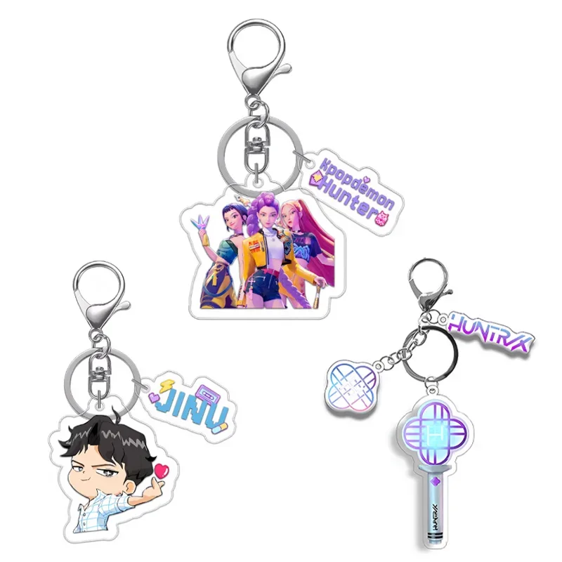 New Arrival Kpop Demon Hunters Keychain Hot Selling Anime Keyring Sold My Soul Theme Rumi Zoey Jinu Mira Accessories for Bags