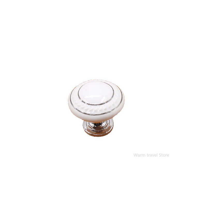 White zinc alloy ceramic lacquer handles drawer knobs single hole closet door handles cabinet handles Cupboard furniture handle