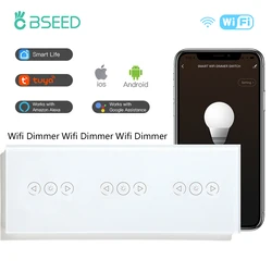 BSEED WIFI ściemniacz przełączniki światła potrójny inteligentny czujnik przełączniki ścienne ściemnialne przełączniki dotykowe Google Alexa inteligentne sterowanie aplikacją życia