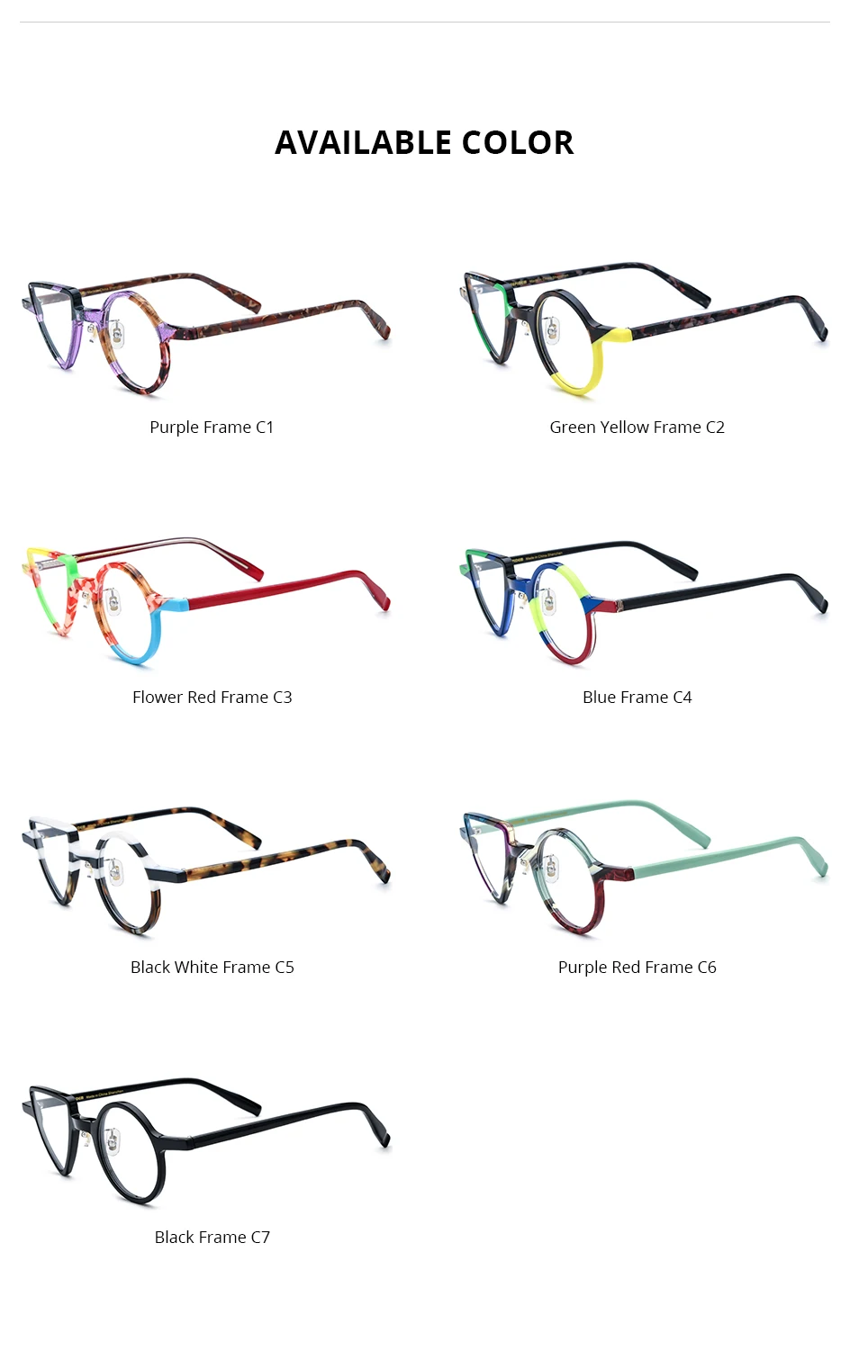 HEPIDEM Acetat Brille Rahmen Männer neue Retro runde quadratische Rhomboid Brille Frauen Nerd Vintage Brillen Brille – Detail 5