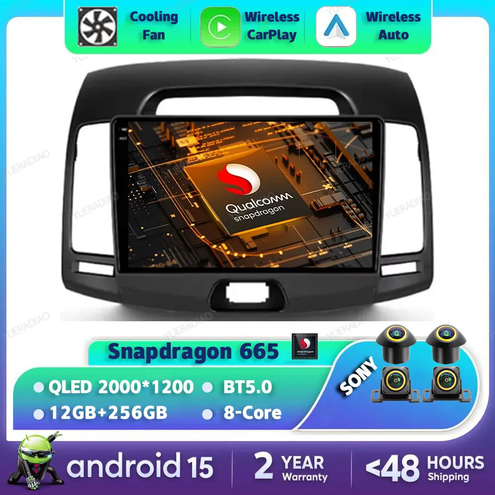

Android 15 Car Radio For Hyundai Elantra 4 HD 2006 - 2012 QLED 4G LTE 5G WIFI GPS NAVI Multimedia Stereo Video Player Qualcomm