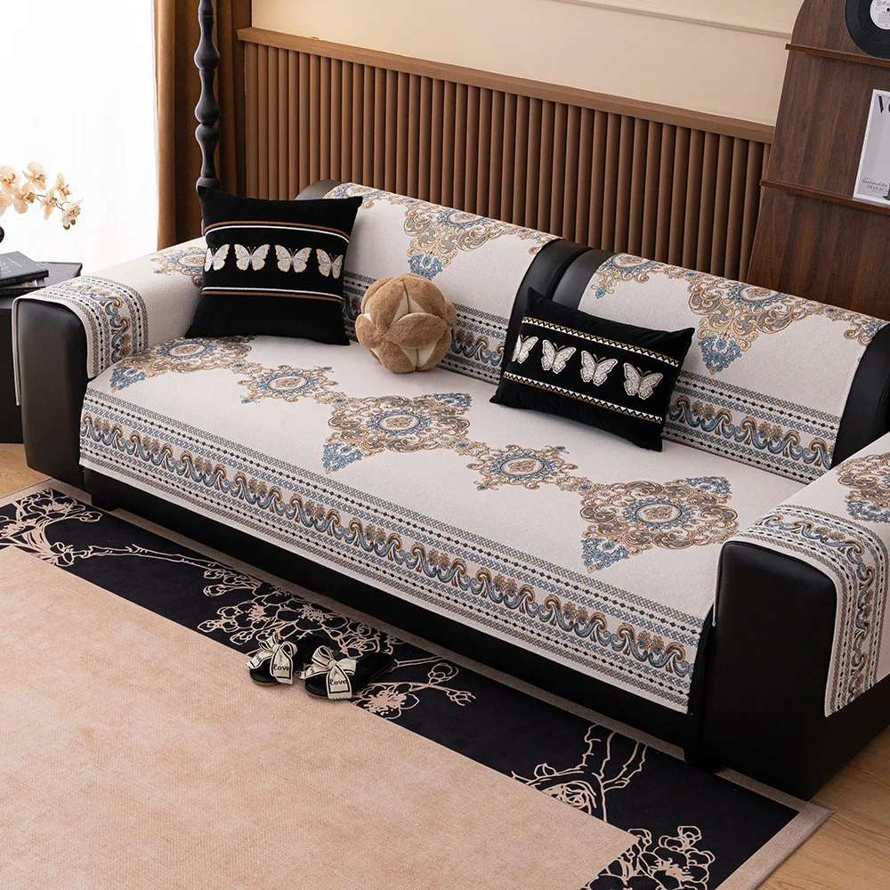 1pcs Chenille Sofa Cover Durable Non Slip Dustproof Chair Pad Prevent Cat Scratching Seat Cushion Home Decor