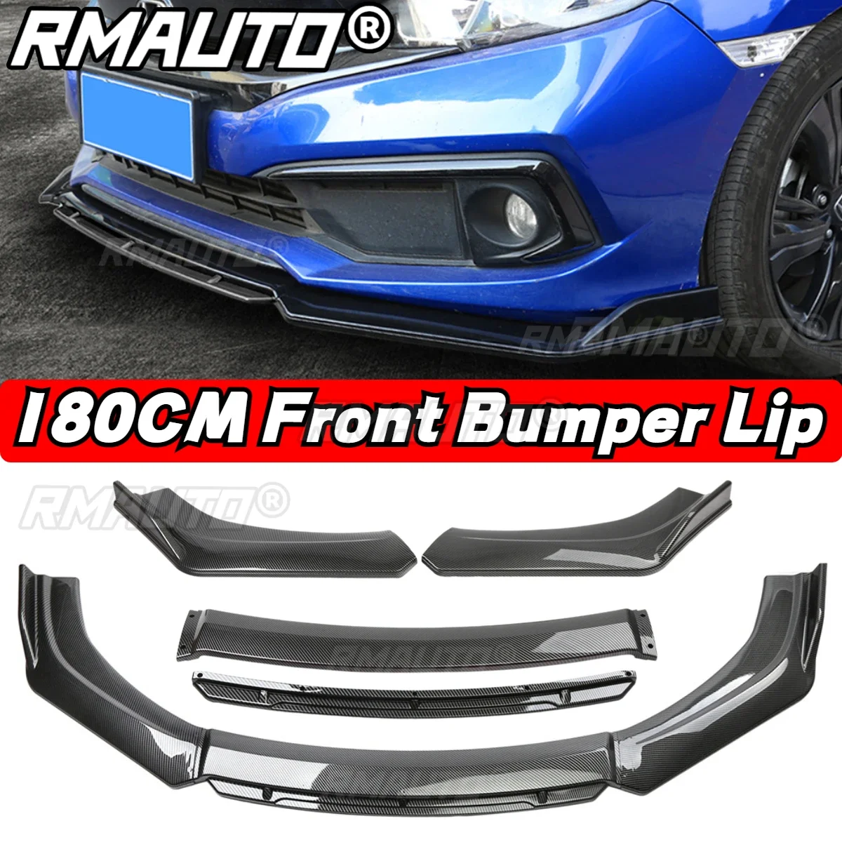 

Carbon Fiber Universal Car Front Bumper Lip Spoiler Chin Body Kit Splitter Diffuser for Honda for BMW for Audi for KIA for Mazda