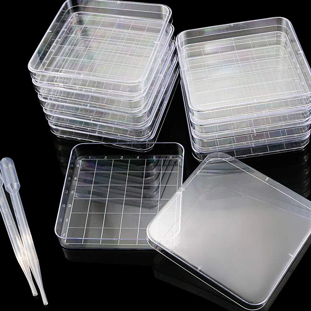 Piatto di Petri in plastica trasparente sterilizzato riutilizzabile durevole da 5 pezzi per laboratorio biologia ricerca scientifica piastra di Petri in plastica