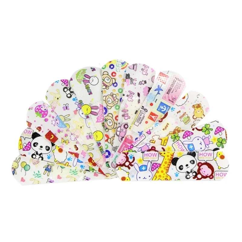 120pcs/set Cartoon Band Aid Wound Dressing Patch First Aid Strips Plaster Adhesive Bandages Kawaii Pasters Woundplast