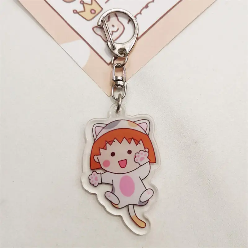 Kawaii Chibi Maruko-chan Keychain Cartoon Backpack Pendant Decoration Anime Jewelry Children Birthday Gift Pendant Wholesale