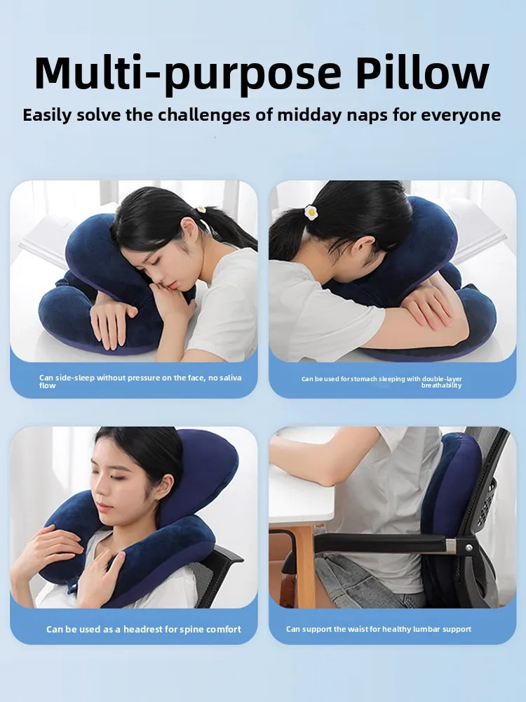 

Office Nap Pillow Student Chair Headrest U-aped Pillow Elementary School Sp Aid Pillow Waable Pure Color Texture