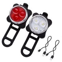 USB Rechargeable Bike Light Set Super Bright Front Headlight and Rear LED Bicycle Light 650mah 4 Light Mode Options bicycle