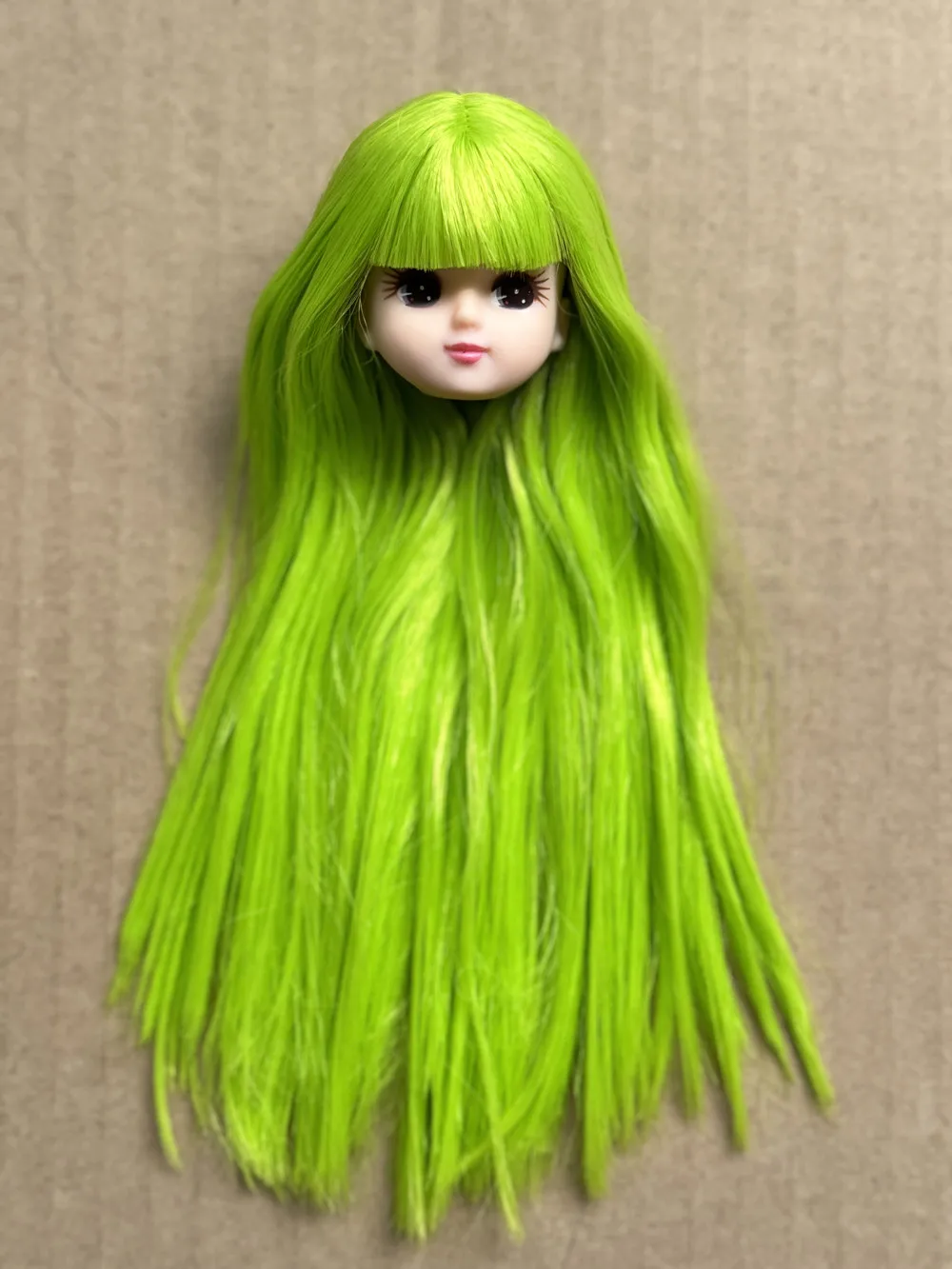 Licca Head Plant Hair Braid BOBO Blue Hair Toy Cartoon Doll Girls DIY Dressing Hair Toys Collection Cute Doll Head