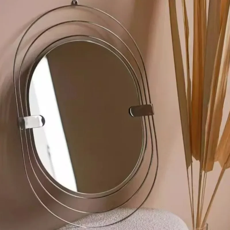 Makeup Wall Mirrors Living Room Horizontal European Luxury Mirrors Organizer Oval Adornos Para El Hogar House Accessories