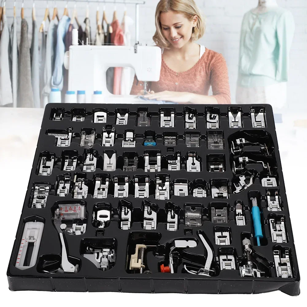 

62pcs Sewing Machine Foot Household Presser Feet Set Hem Mutifunctional Sewing Machine Part