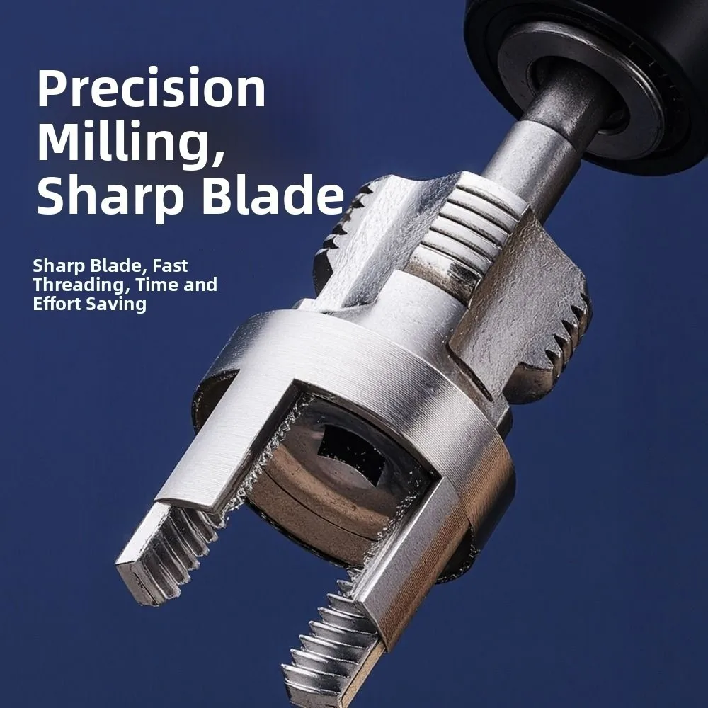 Kit infila tubi in PVC portatile da 4/6 punti Filettatura interna/esterna Filettatura rapida Rubinetto per infila tubi Strumento per maschiatura tubi dell'acqua