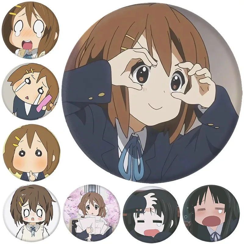 58 мм аниме K-ON! Arcylic Pins, милая аниме-фигурка Yui Akiyama Mio Tainaka Ritsu, брошь, значок для косплея, рюкзак, ювелирные аксессуары