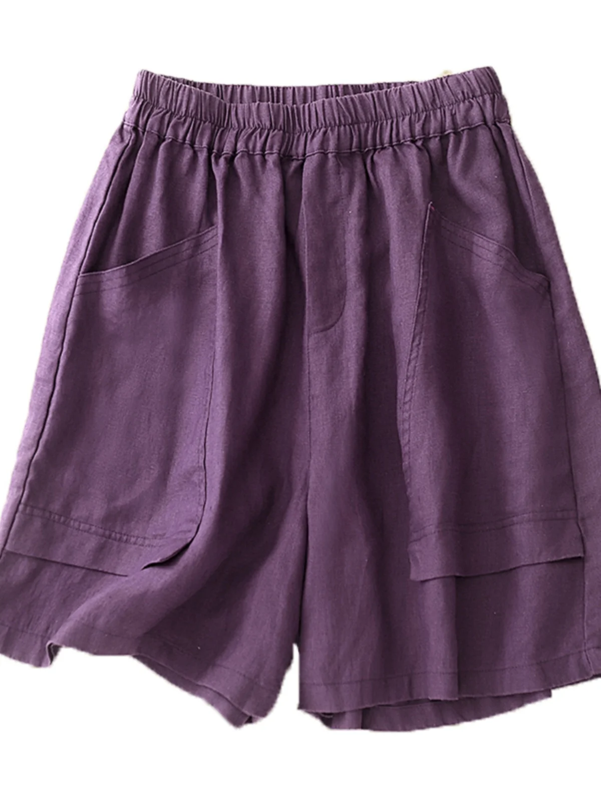 2025 Nieuwe Retro Artistieke Katoen Linnen vrouwen ort Broek Losse Taille Grote ket Wijde Pijpen Rechte Buis Broek Afslanken effect