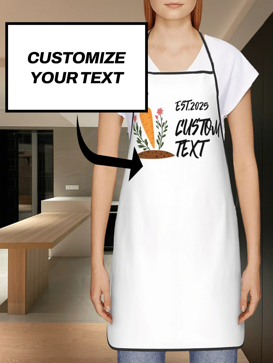 مخصص طباعة النص الرجال المطبخ المئزر التوقيع مآزر المطبخ المنزل الخبز الملابس عيد ميلاد سعيد