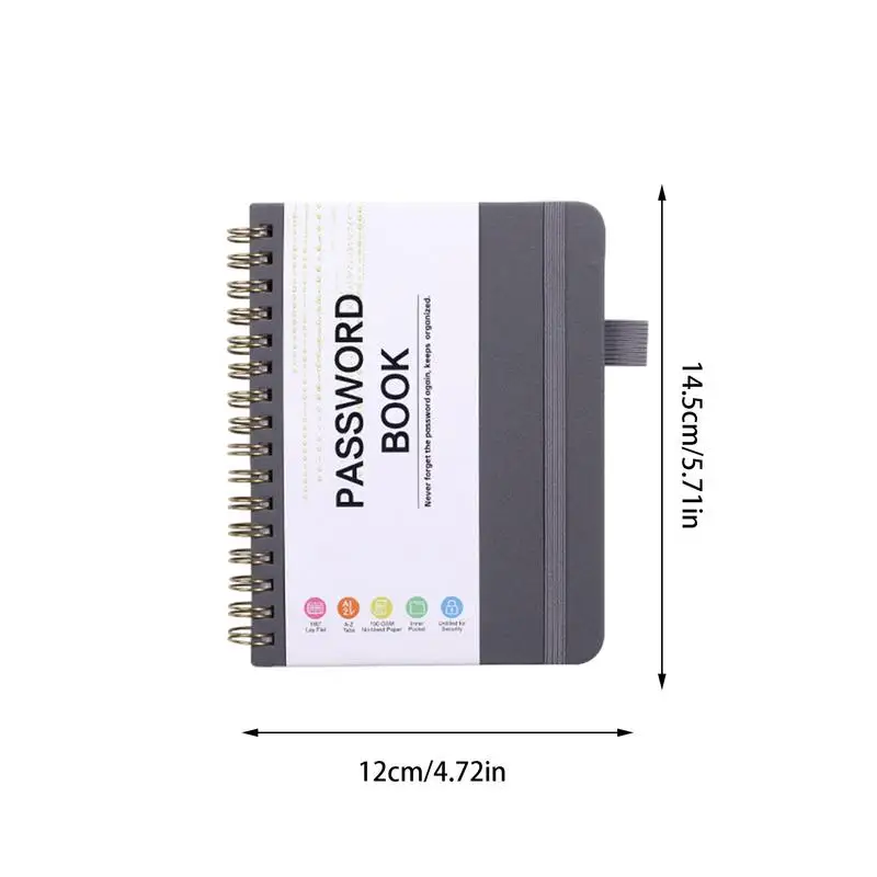 حارس كلمات مرور جيب كتب عناوين مدمجة غلاف مقوى ، دفتر كلمات مرور A6 ، سهل الحمل ، منظم آمن لموقع ويب مهم