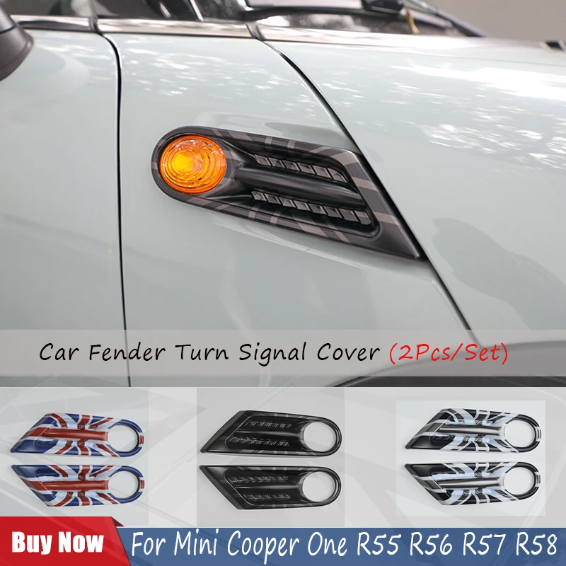 

For MINI Cooper D One R56 Clubman R55 Convertible R57 R58 The Black Flag Car Fender Turn Signal Light Cover Exterior Accessories