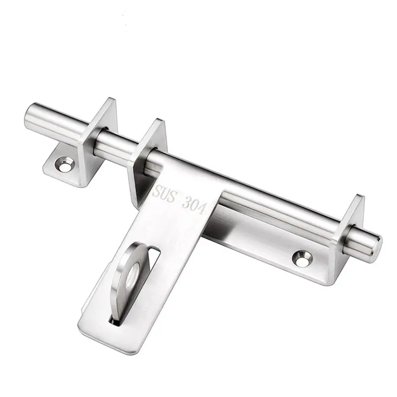 Sliding Bolt Gate Latch, 170mm Thickening Stainless Steel Barrel Bolt with Padlock Hole, Interior Door Latches Brushed Finish