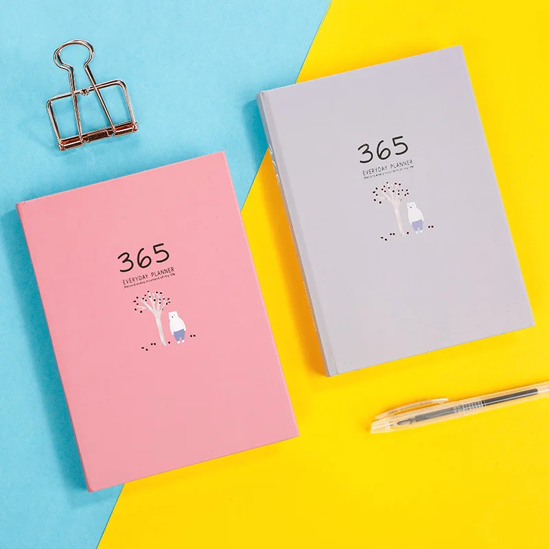 365 Everyday Planner Notebook Colored Pages Learning Plan Days Timeline Schedule Notepad Diary Girl Student Stationery